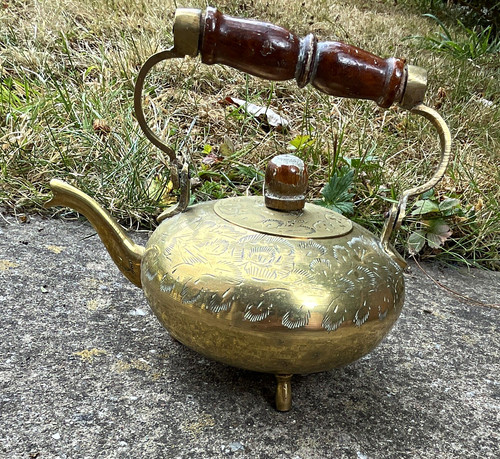 Engraved brass round - brass, stovetop