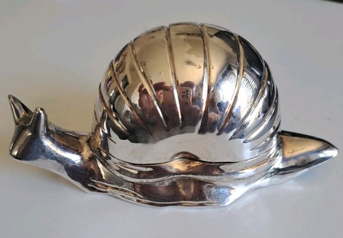 Vintage silver plated snail - silver,