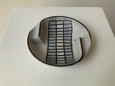 Steuler Pottery Ashtray Round, Grey Blue 1960s