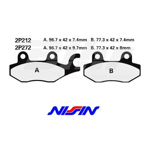 Nissin 2p212ns rear brake - rear, pads
