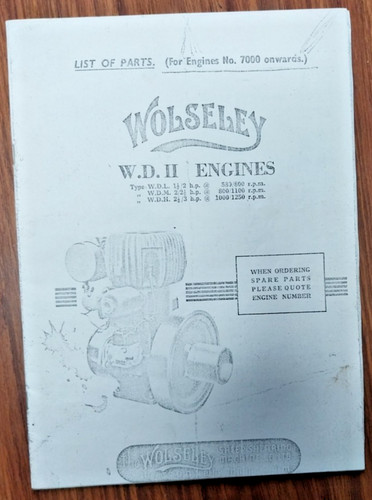 List parts wolseley - list, w.d.11