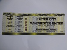 2004/05 FA Cup 3rd Round Replay Exeter City v Manchester United Unused Ticket