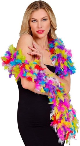 Multicoloured feather boa - feather,
