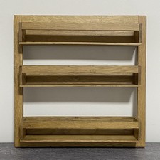 Spice Rack Clear Lacquered Oak Three Shelves 3 Tier 400mm Wood Germany Hafele