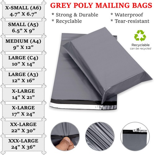 Grey mailing postage - mailing, bags