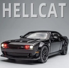 Dodge Challenger Hellcat Toy Car 1: 32 Scale Cast Metal Cars Toy Black/Red/Grey