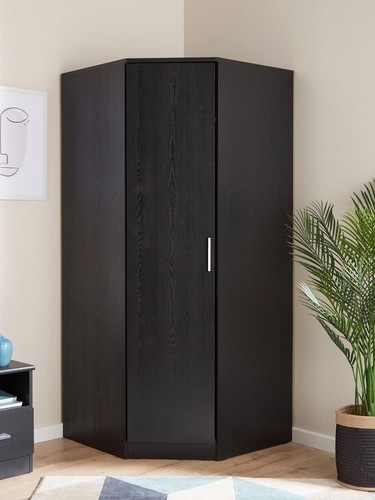 Panama corner wardrobe - black, |