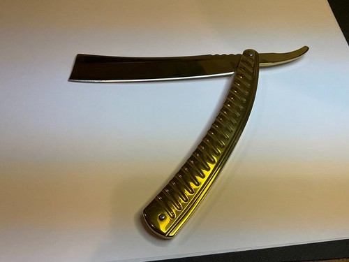 Gold straight razor cut - razor,
