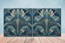 Art Deco Design Ceramic tiles -Set of 2 Art Deco Wall Decor Tiles, Art Deco tile