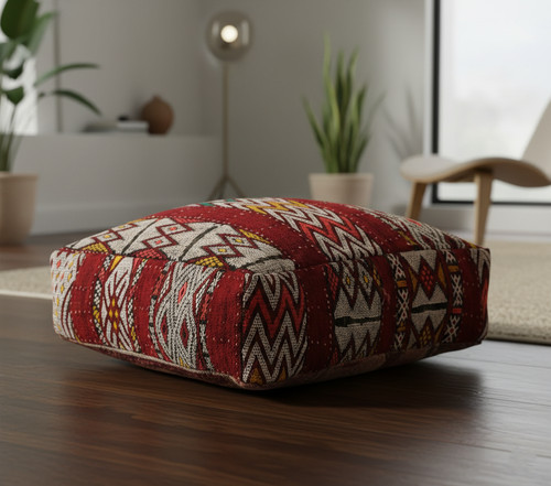Moroccan kilim pouf cover - moroccan,