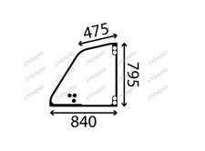 For MERLO TELEHANDLER OPENING UPPER DOOR WINDOW LEFT - FLAT - NON-TINTED