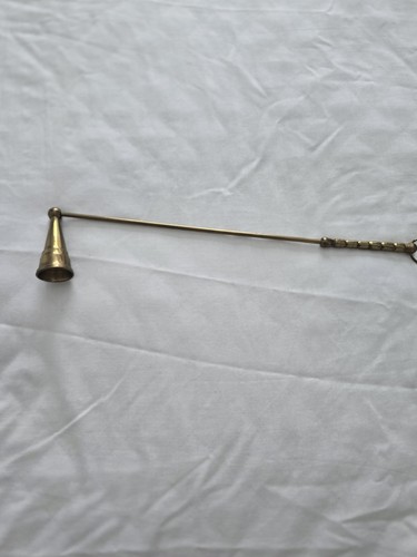 Brass candle snuffer with - candle,