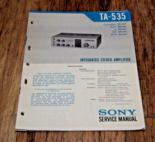 Sony 535 stereo amplifier - ta,