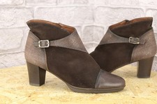 BROWN LEATHER SUEDE BLOCK HEEL