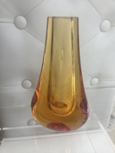 Amber glass vase a - glass,
