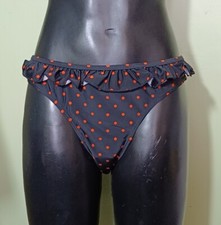 NEW Women's Tesco Holiday Shop BKB Frill Neon/Black Bikini Briefs UK 20