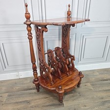 Antique Style Canterbury Whatnot Magazine Rack Bookcase Hall Table Mahogany