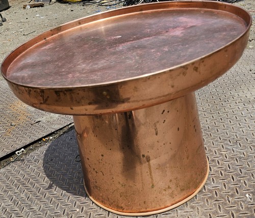 Solid round copper table - solid,