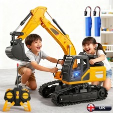 Remote Control Rc Excavator Timber Grab Die-Cast Toy with Lights & Sound Gift UK