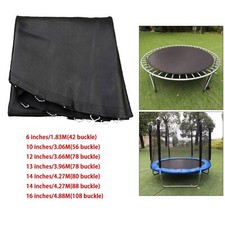 Premium Trampoline Mat Bounce Safely Replacement Round with V-Rings Jumping Pad
