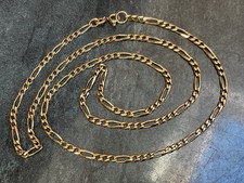 14ct Solid Gold Belcher Link Figaro Curb Chain Necklace 585 Hallmarked 52cm 7.5g