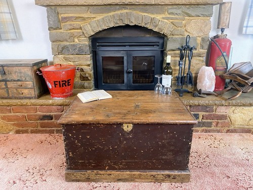 Old antique pine chest - pine,