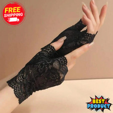 Womens Fingerless Lace Gloves