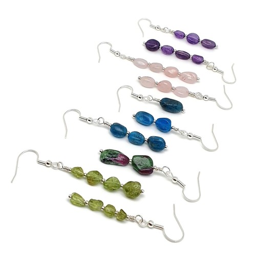 Earrings beaded crystal - earrings,