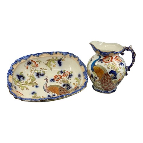 Antique peacock bisto pottery - bisto,