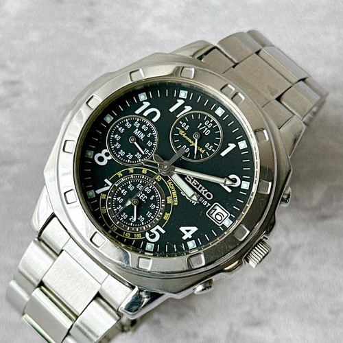 Seiko chronograph quartz - seiko, black