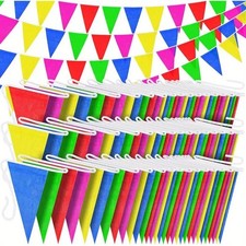 10M COLOUR BUNTING 20 FLAGS PARTY WEDDING DECORATION EVENT GARDEN HOME OUTDOOR