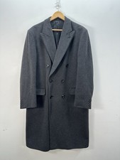 Savoy Taylors Guild 40R Grey Wool Cashmere Overcoat Crombie Style Long