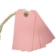Pink Christmas Labels Strung Tie On Tags Retail  with string 70mm x 35mm ST1