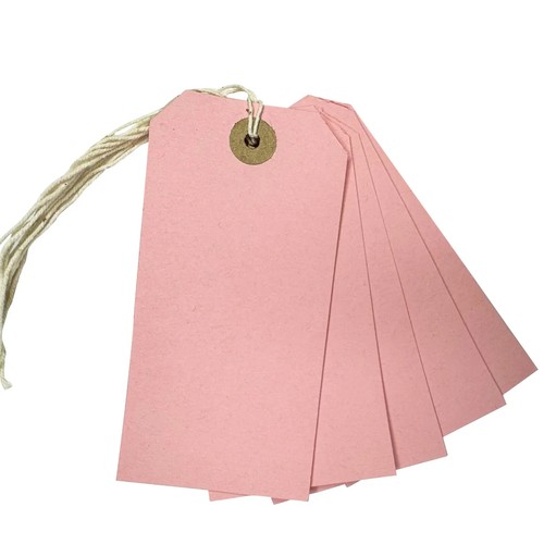 Pink christmas labels - pink, strung