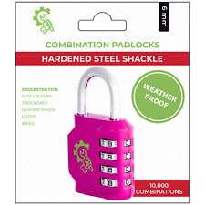 4 Digit Combination Padlock Pink Secure Resettable Lock for School or Gym Locker