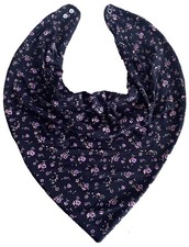 Adult Dribble Bib Special Needs Black/Pink Flowers Bandana Bib Neckerchief