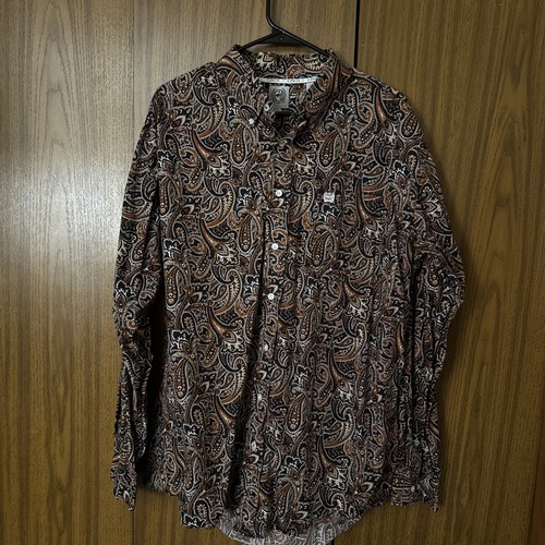 Cinch shirt men brown - lg,