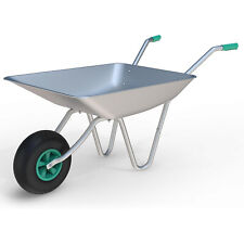 65L 85L Wheelbarrow Heavy Duty Galvanised Home Garden Metal Cart Pneumatic Tyre