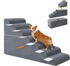 MOPHOTO Dog Stairs for High Bed and Couch Pet Non-Slip Stairs & Removable Cover