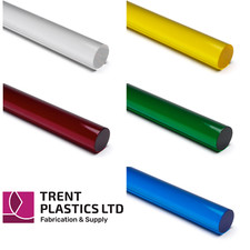 Acrylic Rod - Clear & Coloured Round Bar Cut to Size Plastic PMMA Solid Perspex