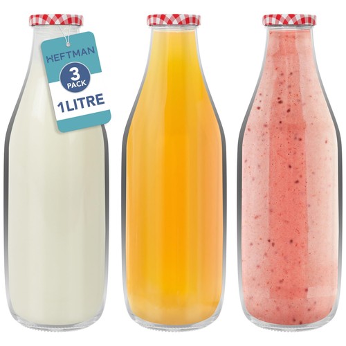 Heftman glass milk - heftman, bottles