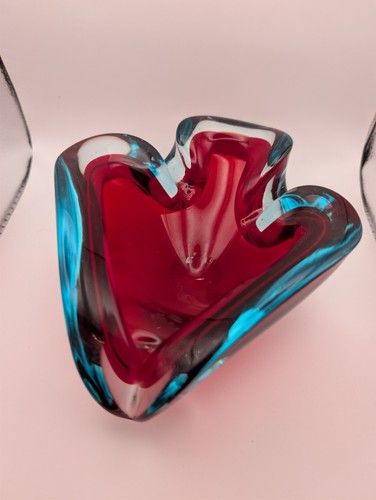 Sommerso murano glass ashtray - sommerso,