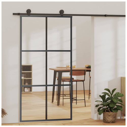 Barn glass sliding - glass, black