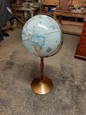 Quality Rare Large World Globe On Stand By Replogle Great Condition 