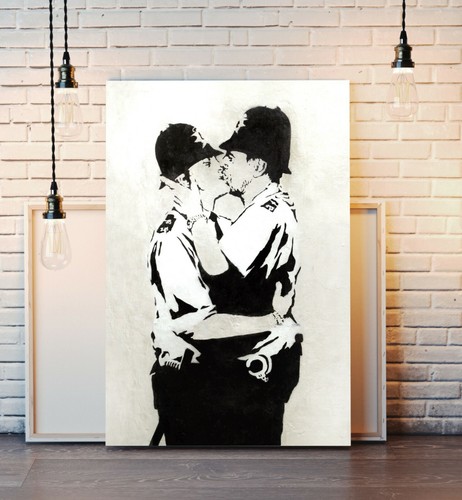 Banksy canvas street wall art - street,