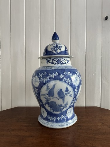 Vintage large blue white - blue, &
