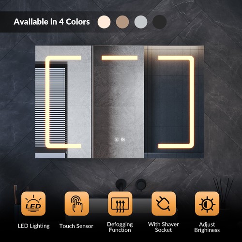 Bathroom led mirror cabinet - led,