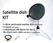 Sky satellite 80cm zone 2 dish Q LNB tripod camping caravan Touring freesat KIT 