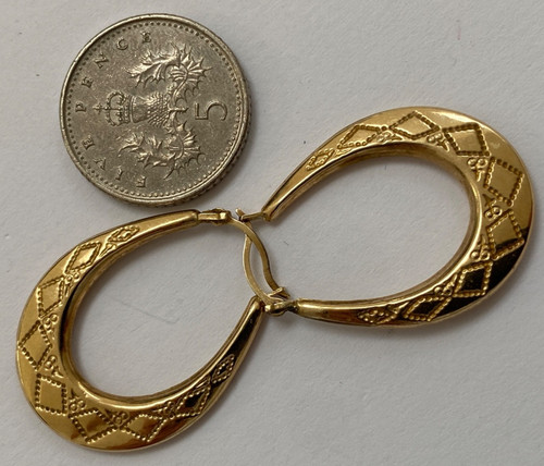 Vintage 9ct gold creole - vintage, type