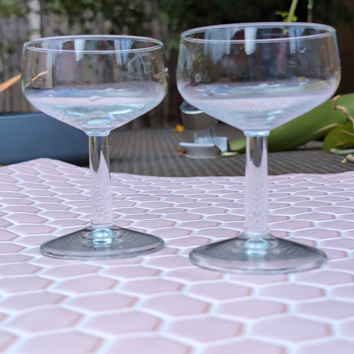 Set clear glass stemmed - 2,